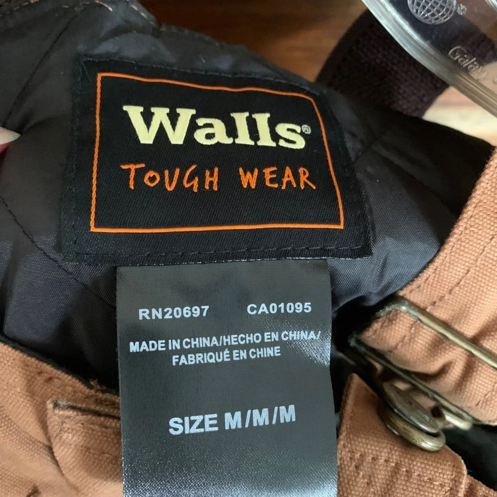 WALLS Canvas Duck Kids M Grow System (unused) Brown Insulated Bib‎ Overalls